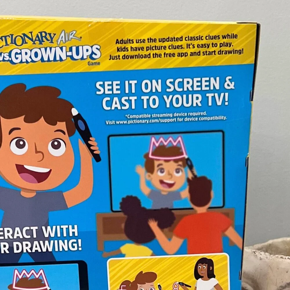 Pictionary Air Kids vs. Grown Ups Brand New Updated Clues Game Night Xmas Gift